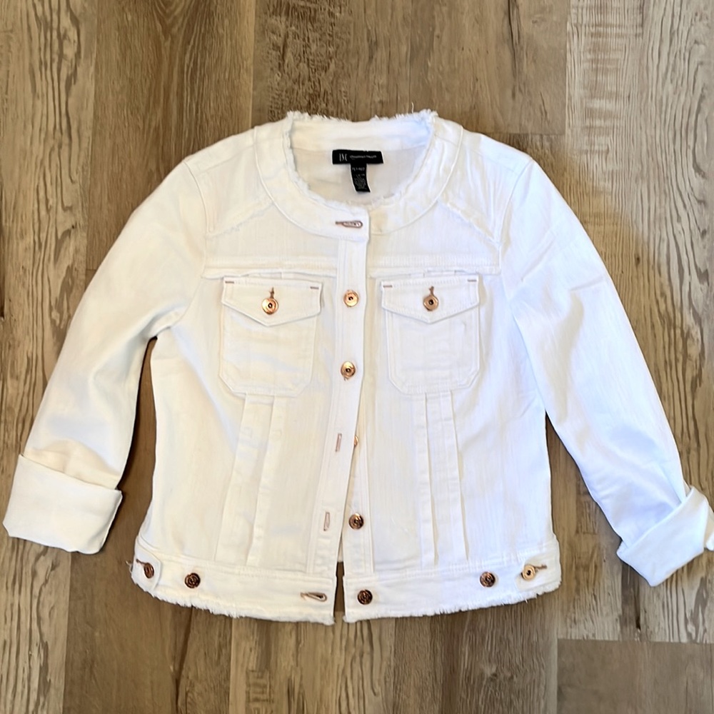 White jean jacket